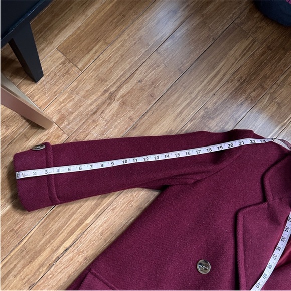 Calvin Klein Vintage Maroon Wool Double-breasted Coat 12. - Picture 3 of 11